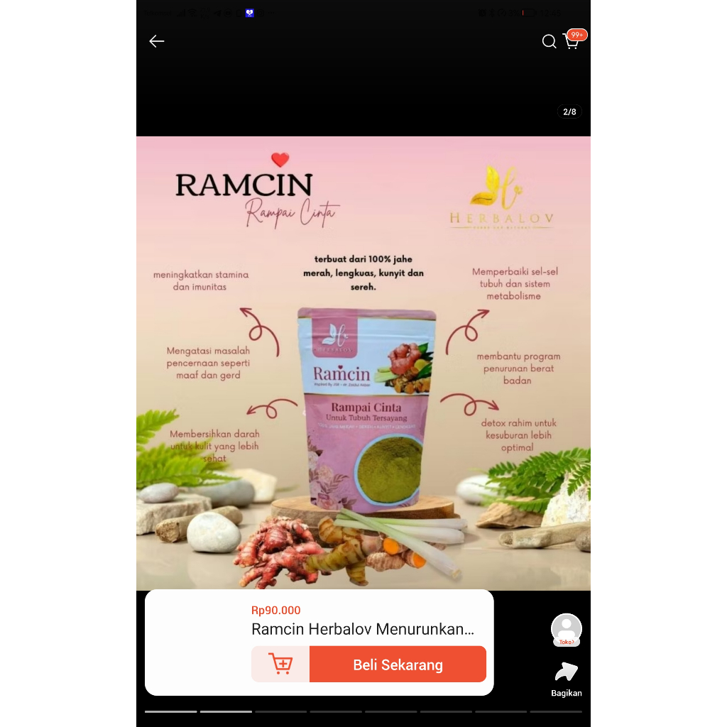 

RAMCIN HERBALOV SUPLEMEN KESEHATAN PROMIL PENURUN BERAT BADAN