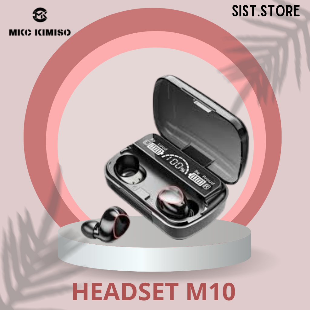 Headset M10 Bluetooth Full Bass Waterproof Nirkabel Power Bank - Headset M10