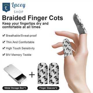 Gaming Finger Sleeve Breathable Anti-slip Sweatproof Silver Fiber Gaming Finger Cover