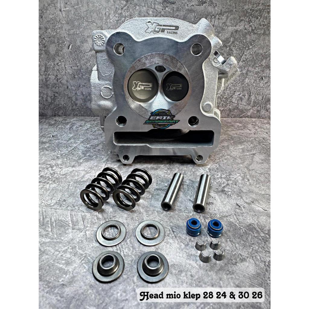 CYLINDER HEAD KOP MIO SPORTY 5 TL MIO SMILE RUBAHAN KLEP 28 24 / 30 26 / 34 29 SET NOKEN AS RACING