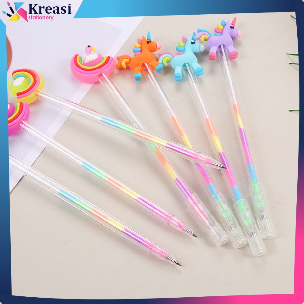 

Pena Pelangi Lucu Pulpen Gel 0.5mm Karakter Angsa Tinta Rainbow / Alat Tulis Sekolah Drawing Pen Warna Warni Kreasi Stationery A44