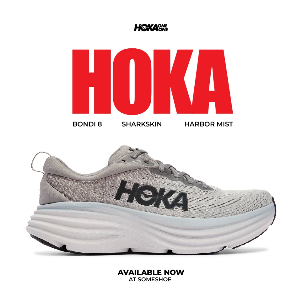 Hoka Bondi 8 Sharkskin Harbor Mist Grey BNIB Original