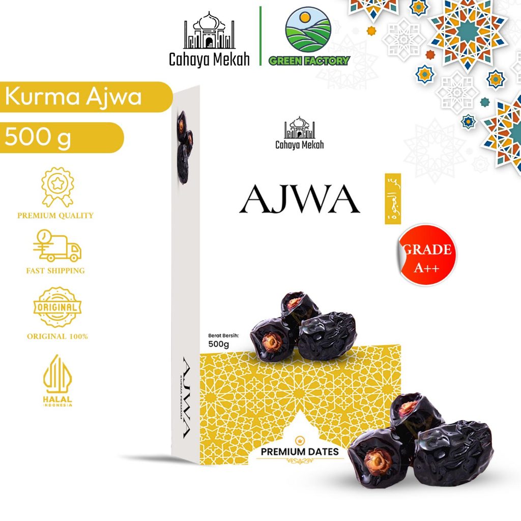 

Cahaya Mekah Kurma Ajwa 500gr Kurma Nabi Premium Original High Quality