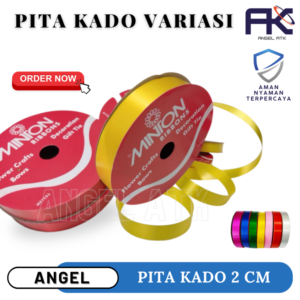 

Best Seller Pita Kado Variasi / Jual Eceran Per 1 Roll / Pita Kertas Plastik 2 Cm / Pita Ribbon Warna / Pita Hampers Murah / COD / Atk Blessing