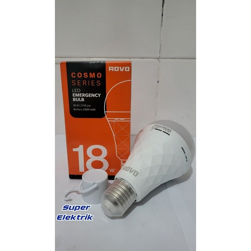 Lampu LED Mati Lampu..Ada Emergency LED ROVO COSMO Cahaya Putih Terang