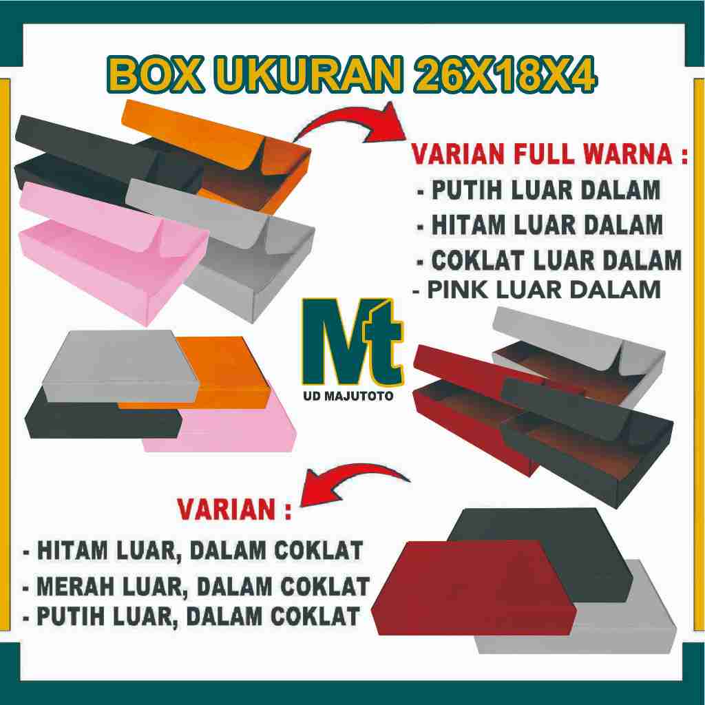 

Box 26x18x4 Cm / Box Lipat Depan / Kadus Polos