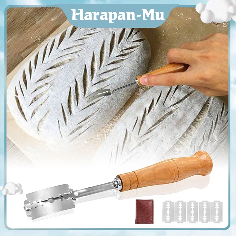 Pisau Scoring Dough Pisau Sourdough Alat Pemotong Adonan Stainless Bread Cutter With Protective