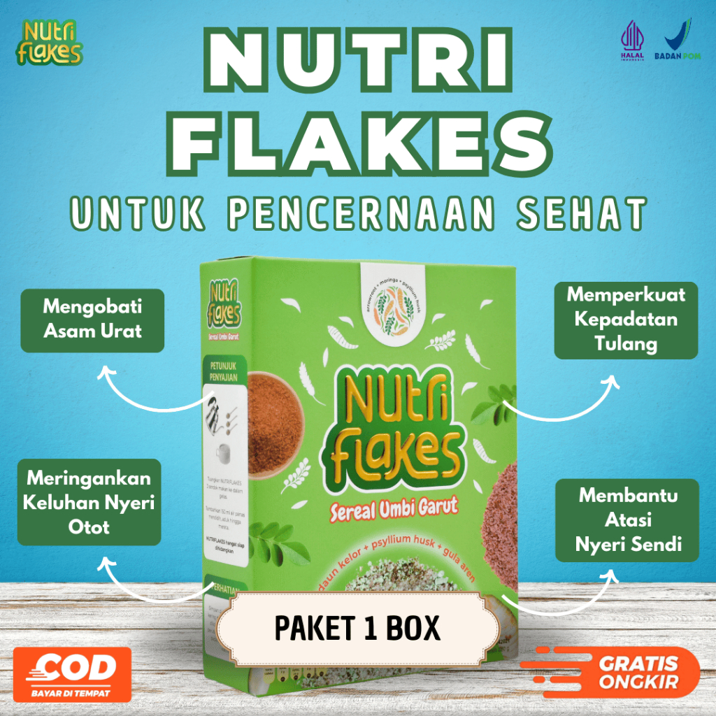 

Nutriflakes Sereal Umbi Garut Membantu Mengobati Maag dan Radang Lambung Original 100%