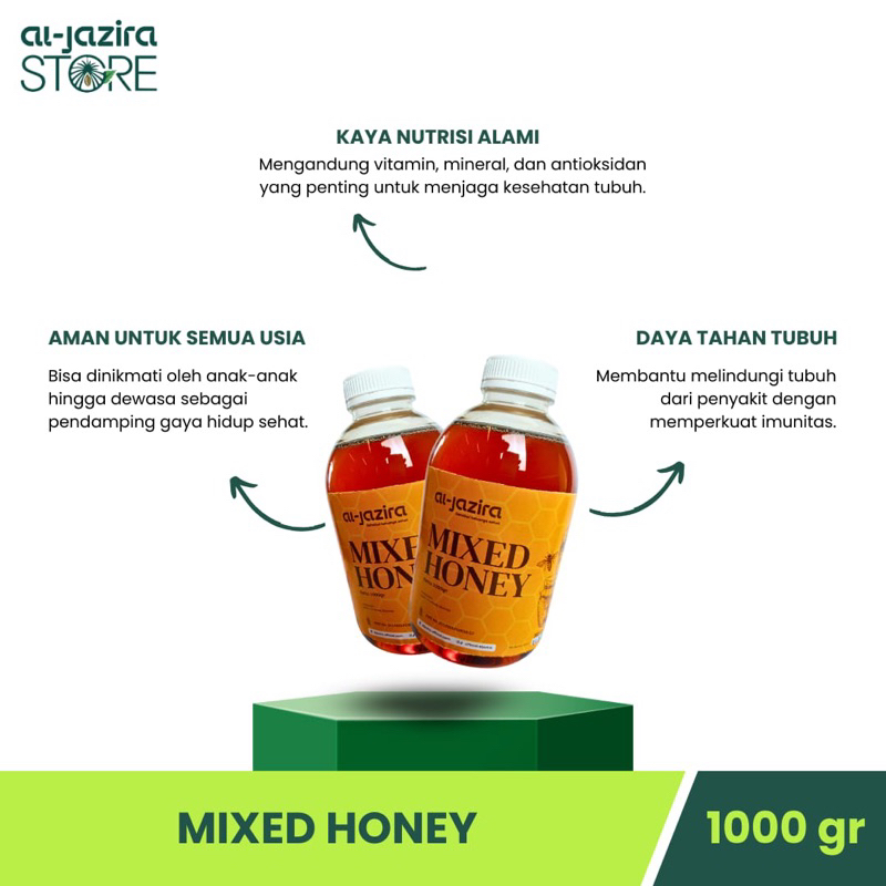 

p4yu Al-Jazira Madu Multiflora Asli Orinal 1 KG Bantu Jaga Daya Tahan Tubuh