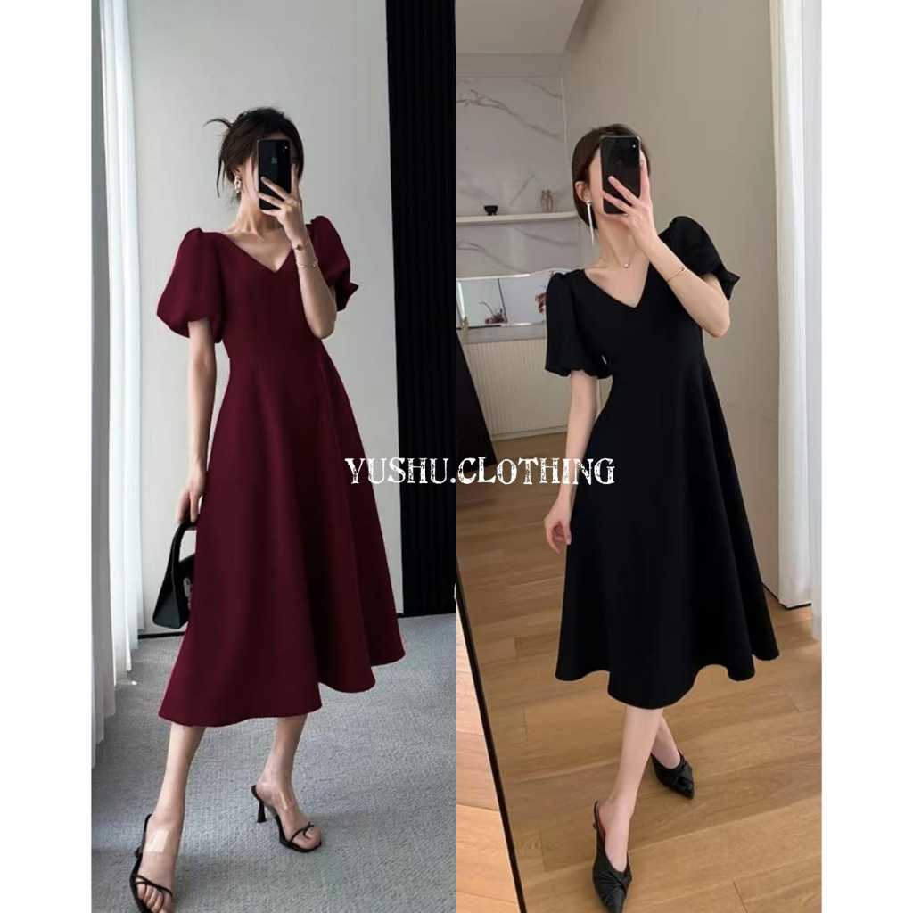 YUSHU.CLOTHING - Gexi Dress / Dress Scuba / Dress Wanita / Scuba Premium / Bahan Tebal Lembut / Leng