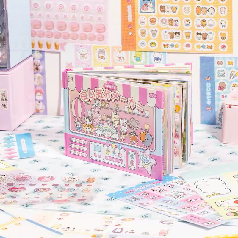 

sticker book isi 72lembar animal japan vibes dekorasi journal buku stiker readystock B2225
