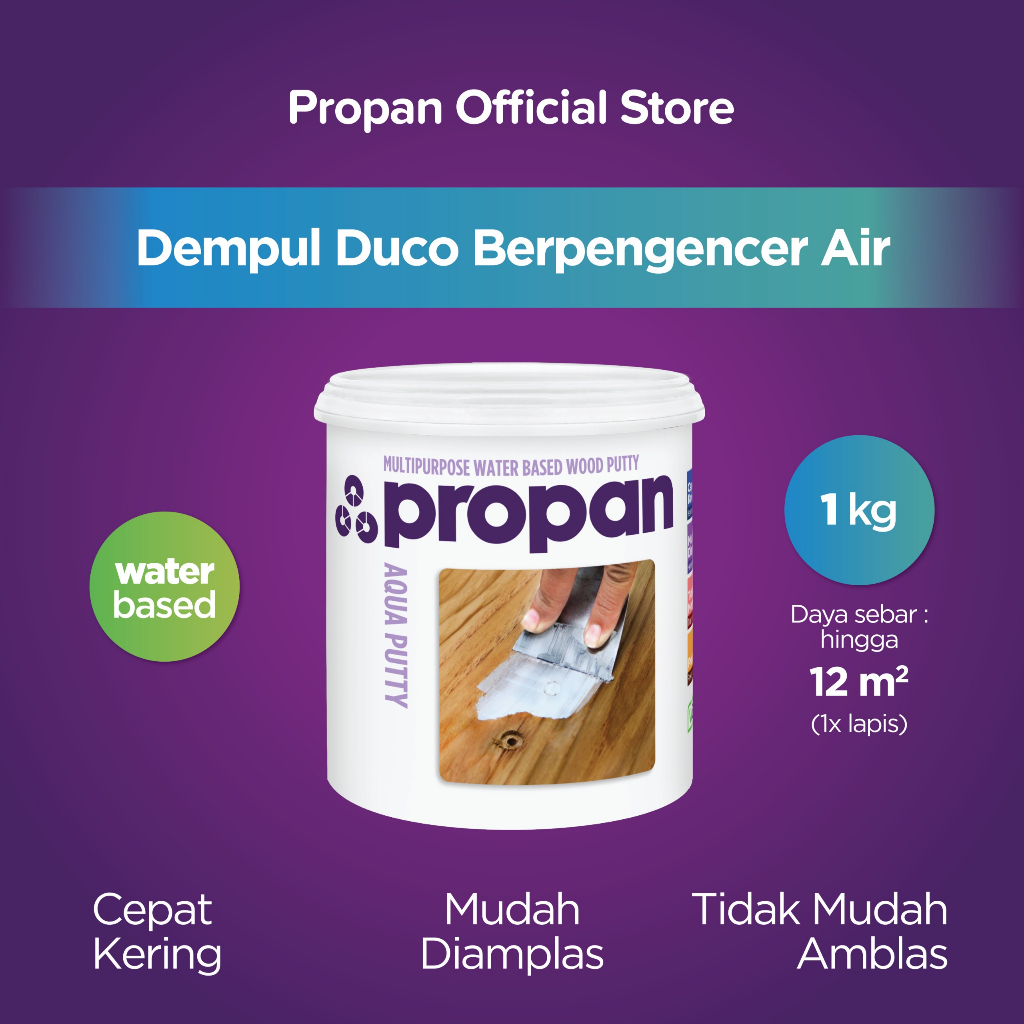 PROPAN Dempul Duco Kayu Waterbased Aqua Putty 1KG