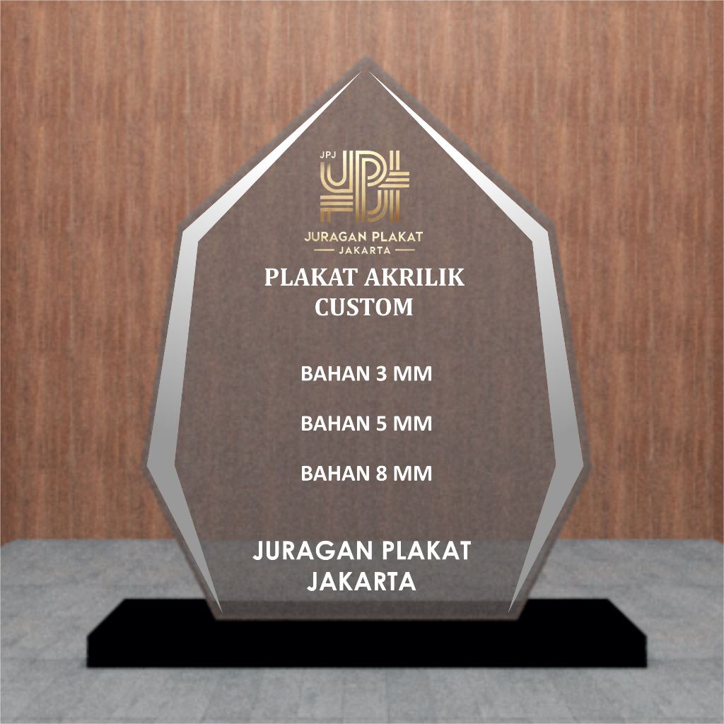 PLAKAT AKRILIK CUSTOM  THROPY PIALA  TANPA BOX