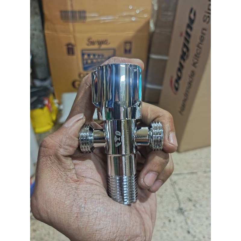 Stop kran double FSD stop kran kamar mandi FSD Chrome