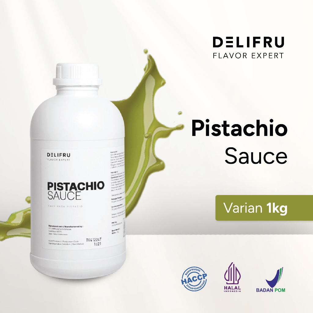 

Sauce Pistachio Delifru 1 Kg - Topping Saus Rasa Kacang Pistachio