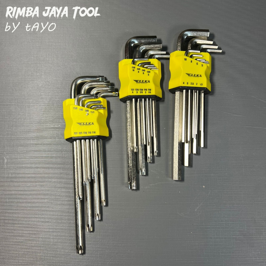 ELLKA Kunci L Bintang Kombinasi Bunga Torx Extra Long 9 Pcs by tekiro