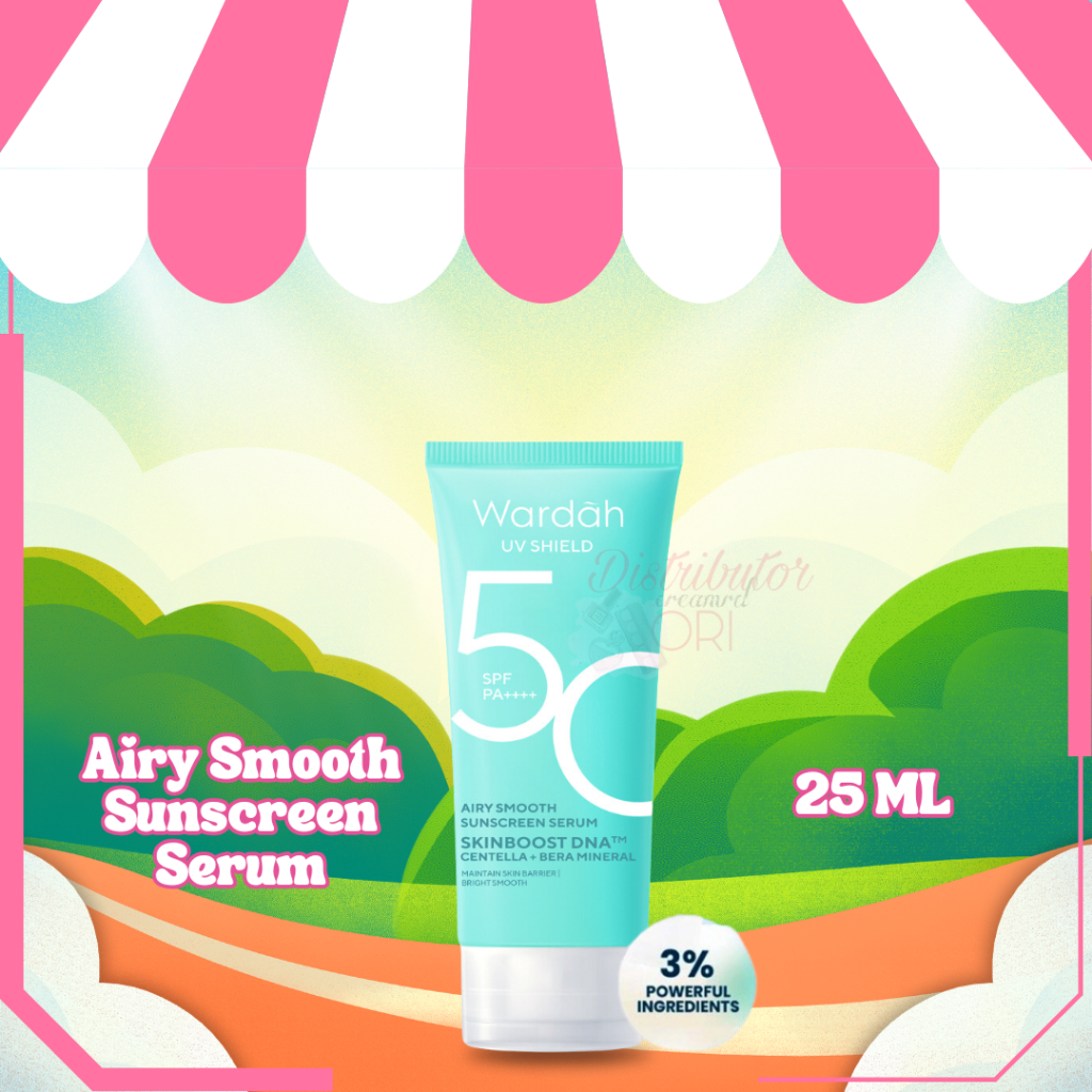 Wardah UV Shield Airy Smooth Sunscreen Serum SPF 50 PA++++ 25Ml | BPOM | ORIGINAL