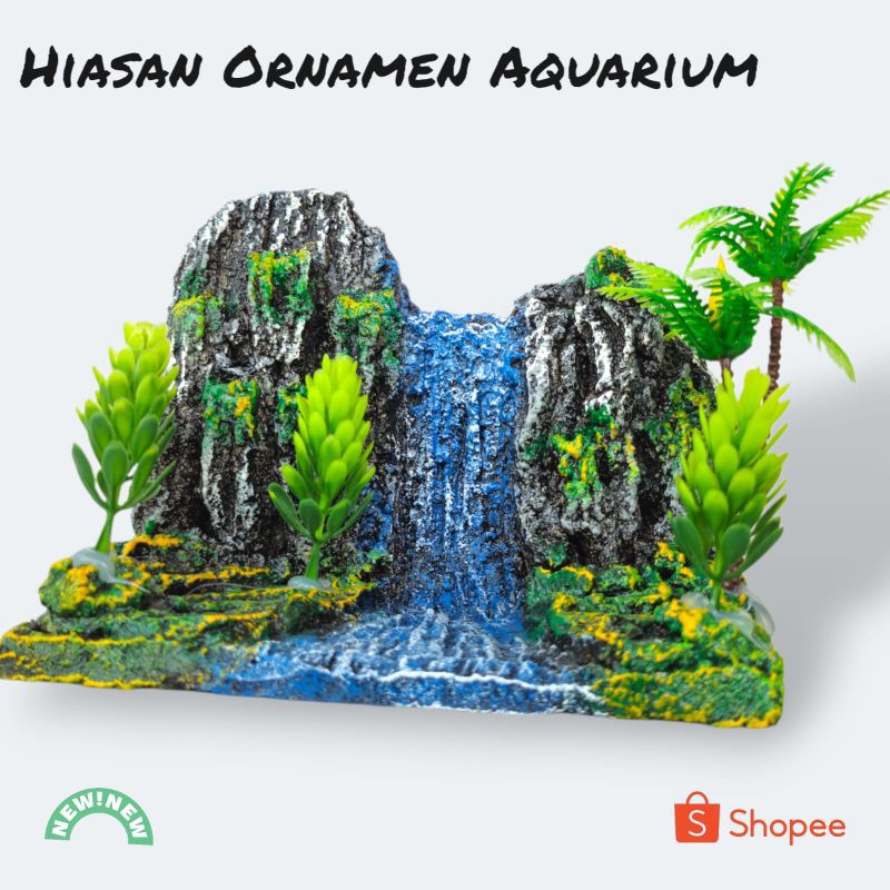 Hiasan Ornamen Aquarium Tebing Air Terjun