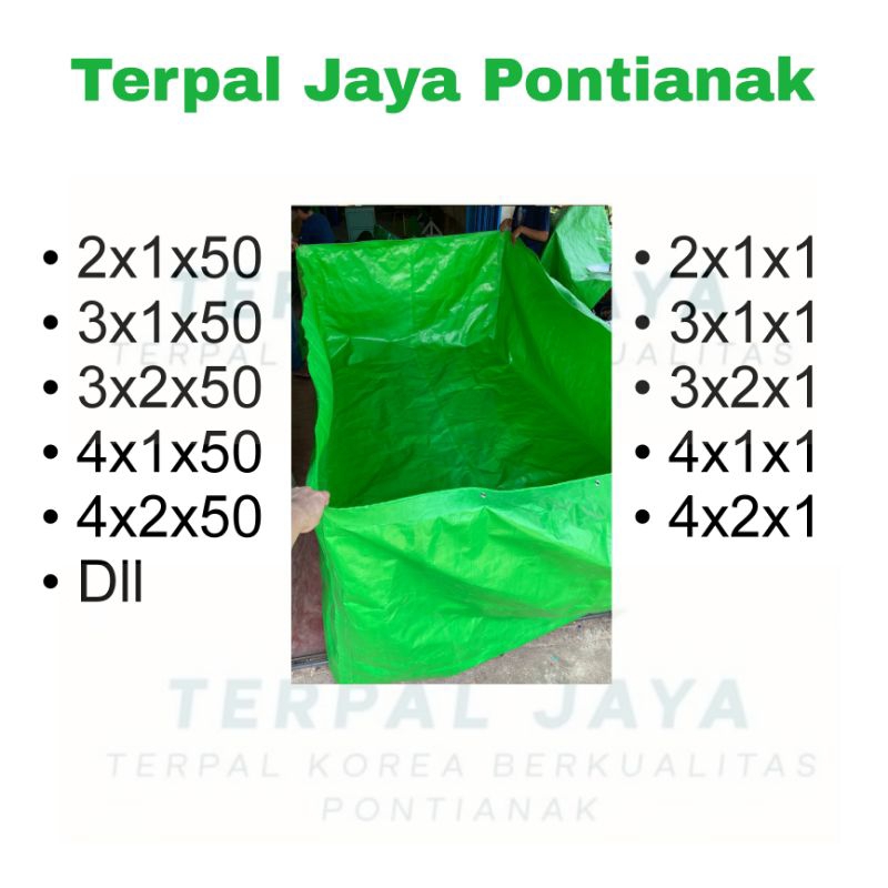 Terpal Kolam Ikan / Kolam Ikan Kotak A12 Berbagai Ukuran Anti Bocor