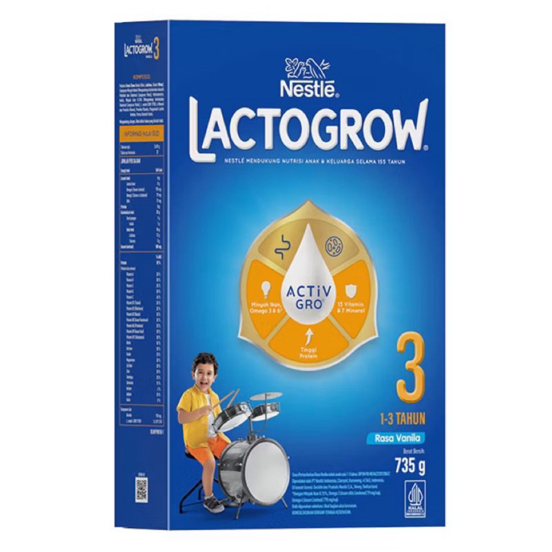 

Lactogrow 3 Vanila Madu Original 750 / 735 gr Box