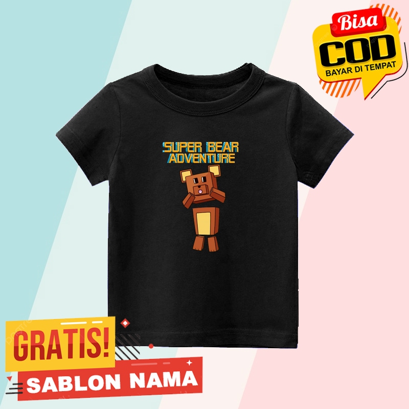 Baju Kaos Anak Super Bear / Kaos Anak Laki Laki & Perempuan Custom Nama Super Bear