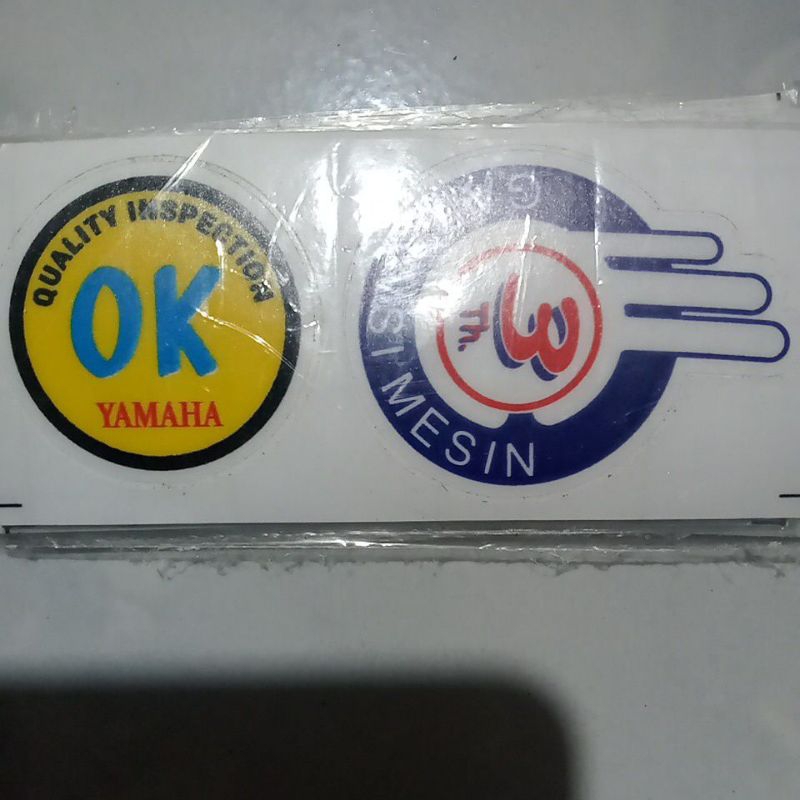 

print tulisan sticker ok garansi mesin