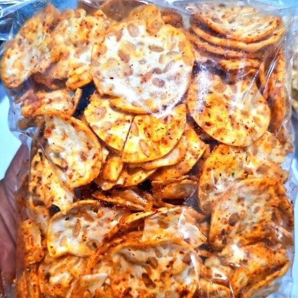 

keripik kripik tempe bulat bandung sagu pedas asin manis original 1kg