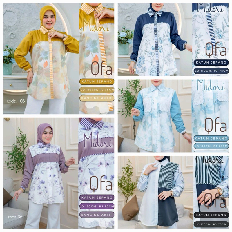 MIDORI atasan tunik kemeja ori by QFA