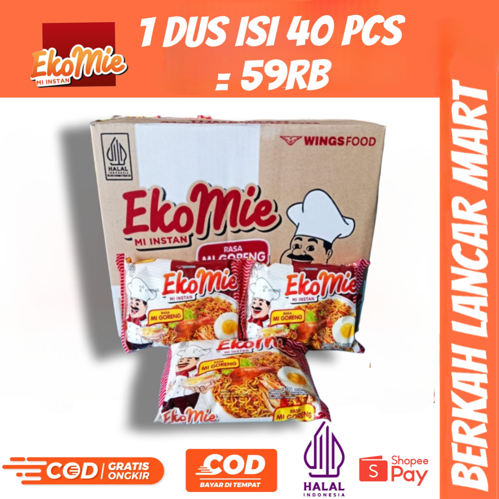 

1 DUS EKOMIE MIE GORENG WING FOOD ISI 40 PCS