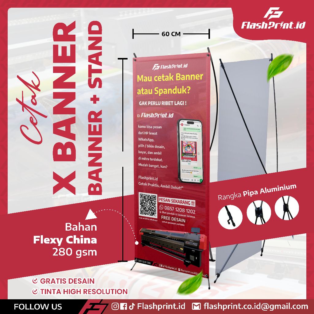 CETAK X-BANNER / STAND BANNER / STANDING BANNER MURAH GRATIS DESAIN