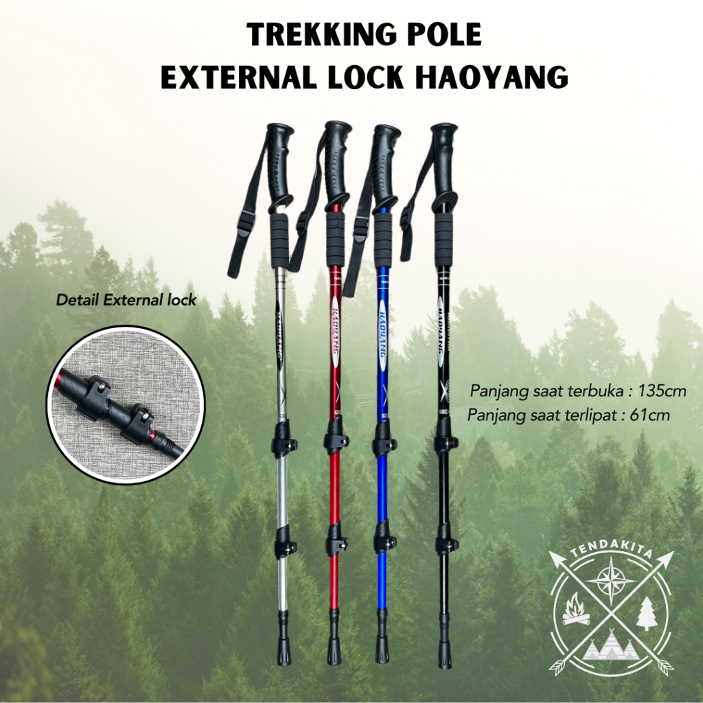 -Trekking Pole External Lock Haoyang | Naturhike | Taffsport | Tongkat Trekking | Tongkat Gunung | T