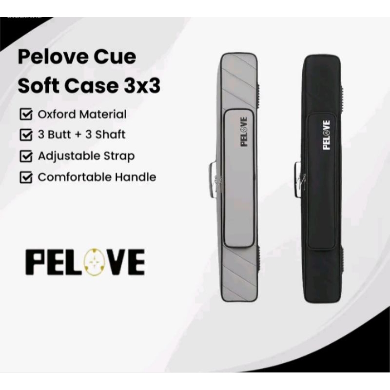 Tas Stick Billiard PELOVE Cue Softcase 3x3 | Tas Billiard 3x3 Pelove softcase