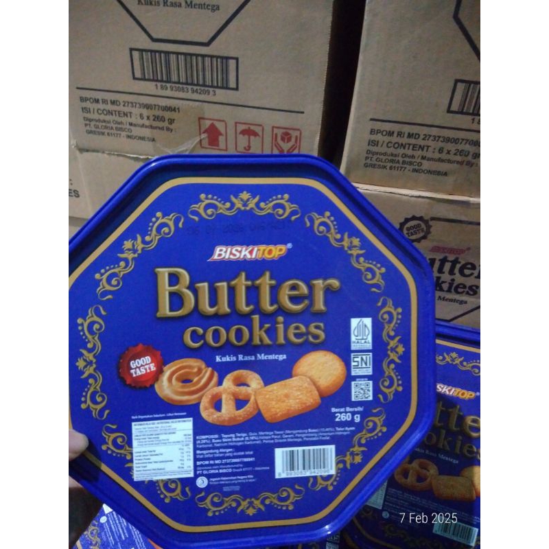 

Biskitop Butter cookies Segi 260gr 1karton isi 6