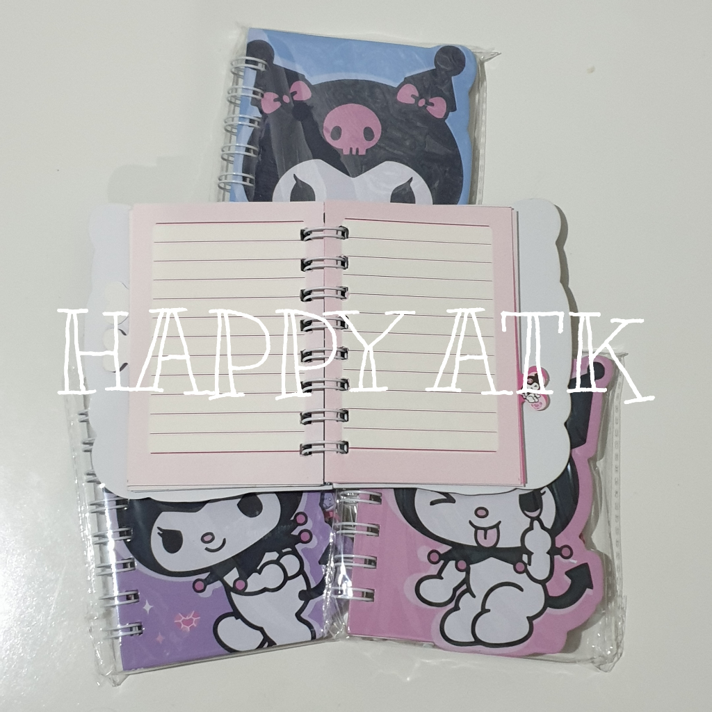 

BUKU CATATAN / NOTE RING KARAKTER KUROMI SANRIO LUCU DAN IMUT