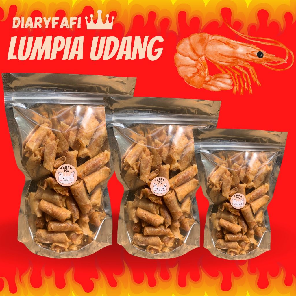 

LUMPIA UDANG - 1 KG / 500 GRAM / 250 GRAM / SUMPIA UDANG GURIH MURAH / SNACK KILOAN MURAH