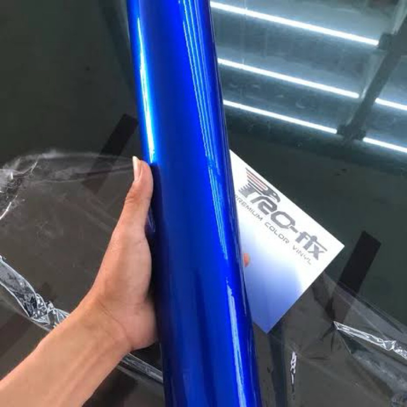 Skotlet sticker biru metalik candy skotlet biru metalik candi glossy