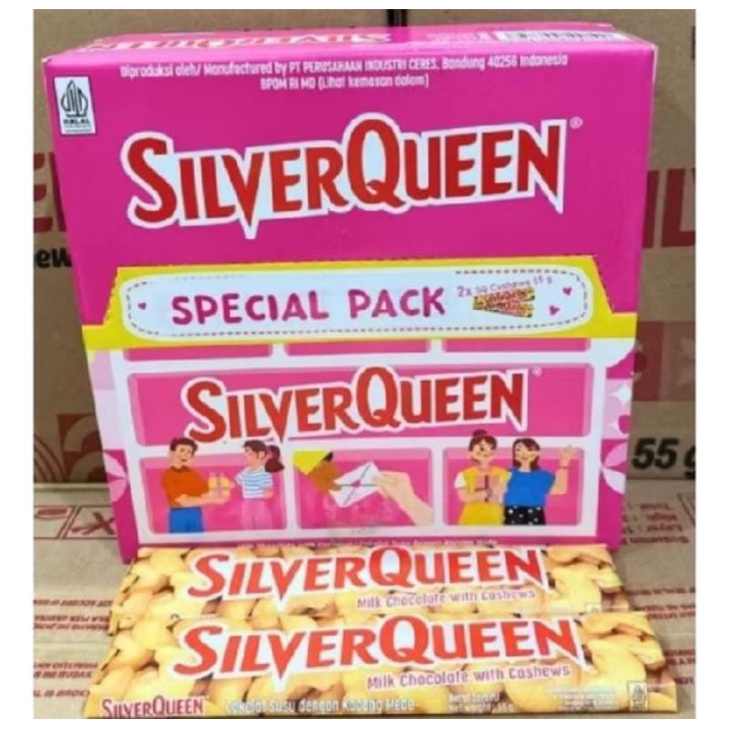 

Promo Valentine Day Coklat SILVERQUEEN 55 Gram 1 box isi 10 pcs