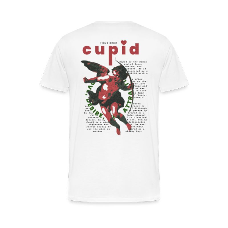 CUPID Kaos White Valentine T-Shirt 100% Cotton 30s