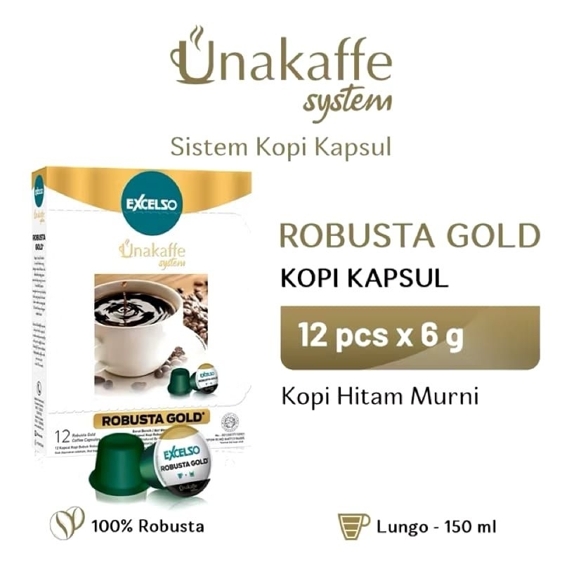 

Excelso Kopi Kapsul Unakaffe Robusta Gold
