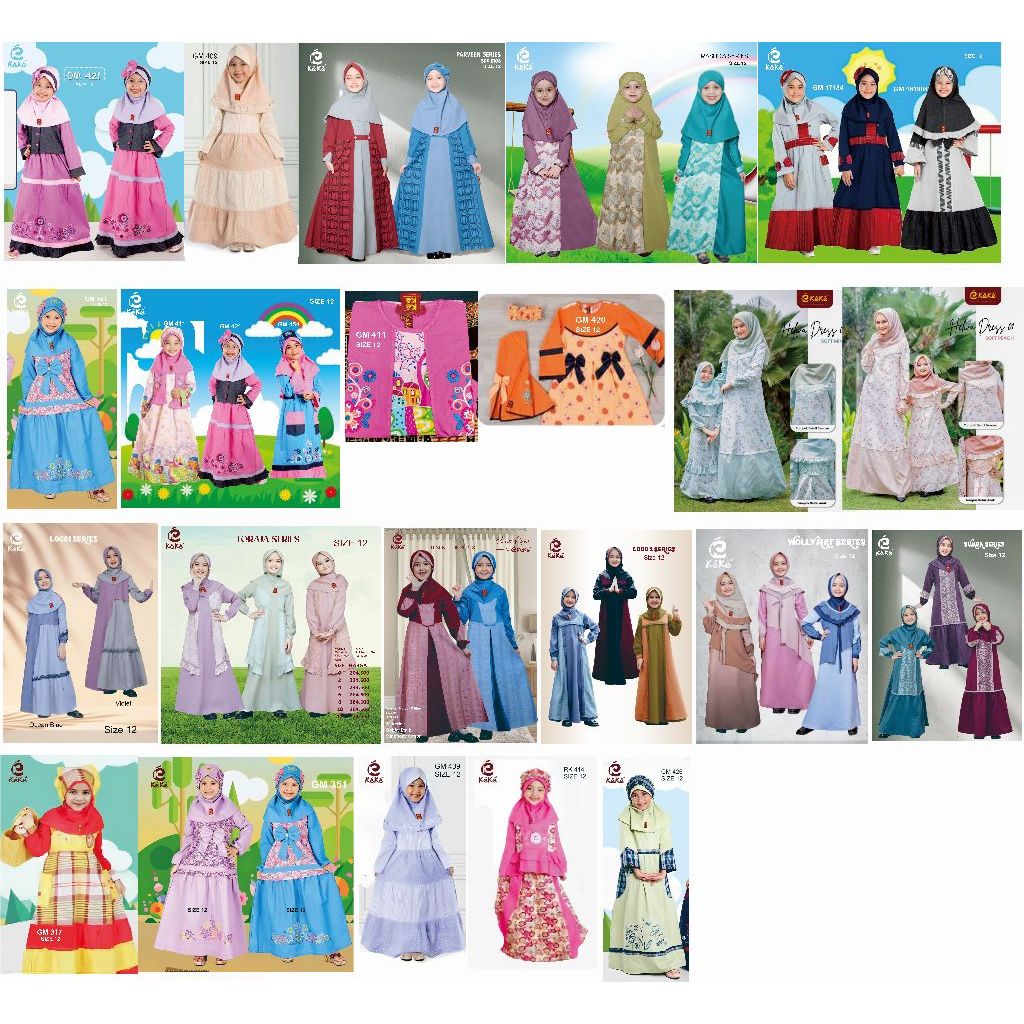 KEKE BUSANA MUSLIM GAMIS ANAK PEREMPUAN SIZE 12