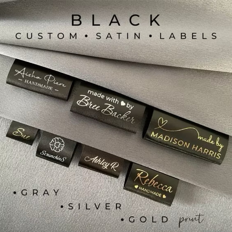 label  baju satin hitam label baju label satin satuan label satin custom label baju label baju label