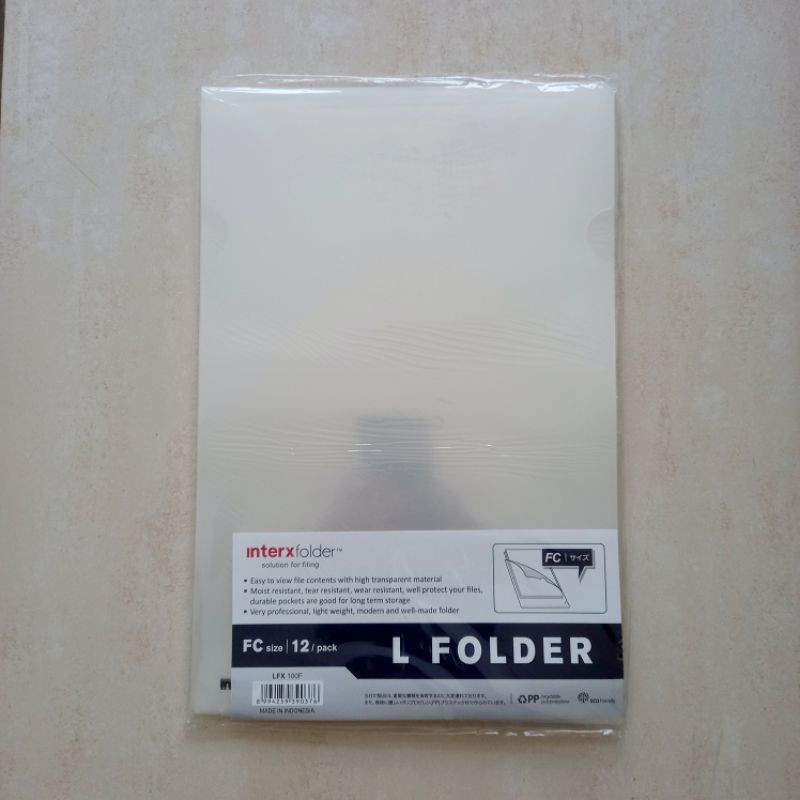 

[ LUSIN MURAH ] Map L Folder Plastik Clear Slevees Folio - InterX ( Ukuran 23 x 34.5 cm )