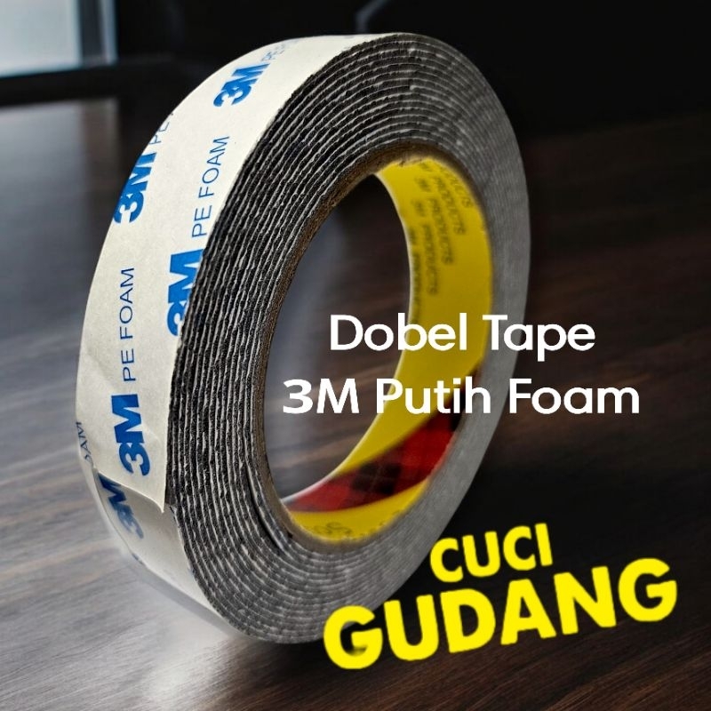 Isolasi Bolak Balik Dobel Tape Foam - Putih