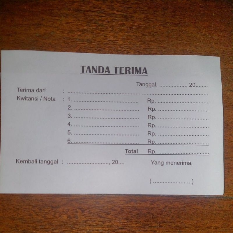 

[ 1BUKU / PCS ] TANDA TERIMA UANG 2 PLY / TANDA TERIMA ¼ F x 2 RANGKAP X 25 SET / NCR K2