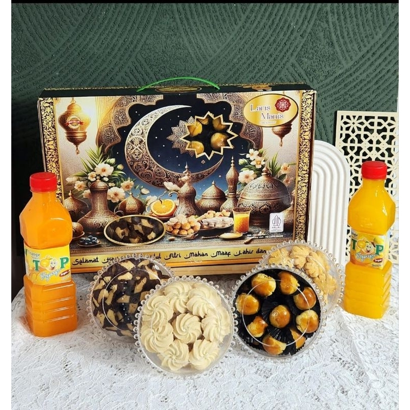 

paket lebaran kue kering sirup syrop sirop laris manis