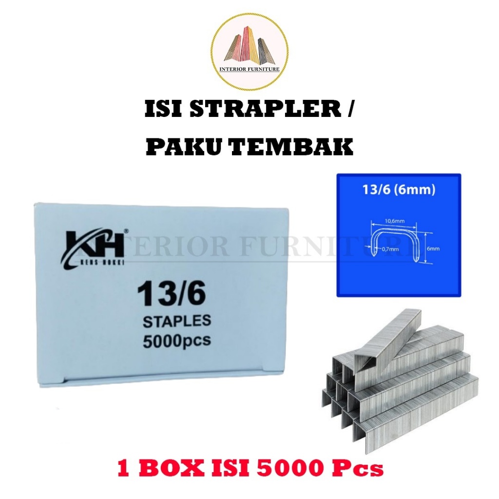 

Isi Staples Jok Motor 13/6 (6mm) Refill Air Strapler Gun Tacker Isi Paku Tembak Jok Motor Kayu Sofa
