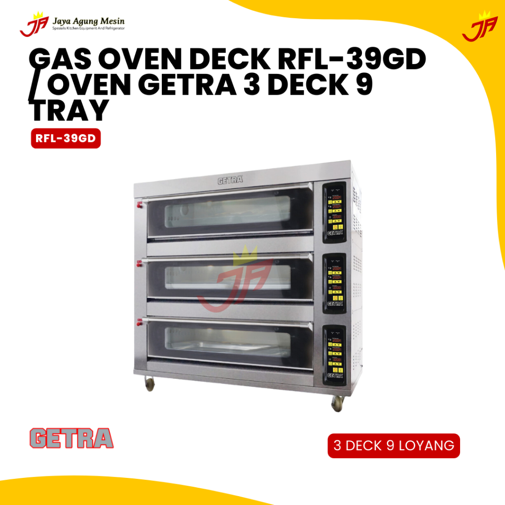 GETRA Gas Oven Deck RFL-39 GD / Oven 3 Deck 9 Tray
