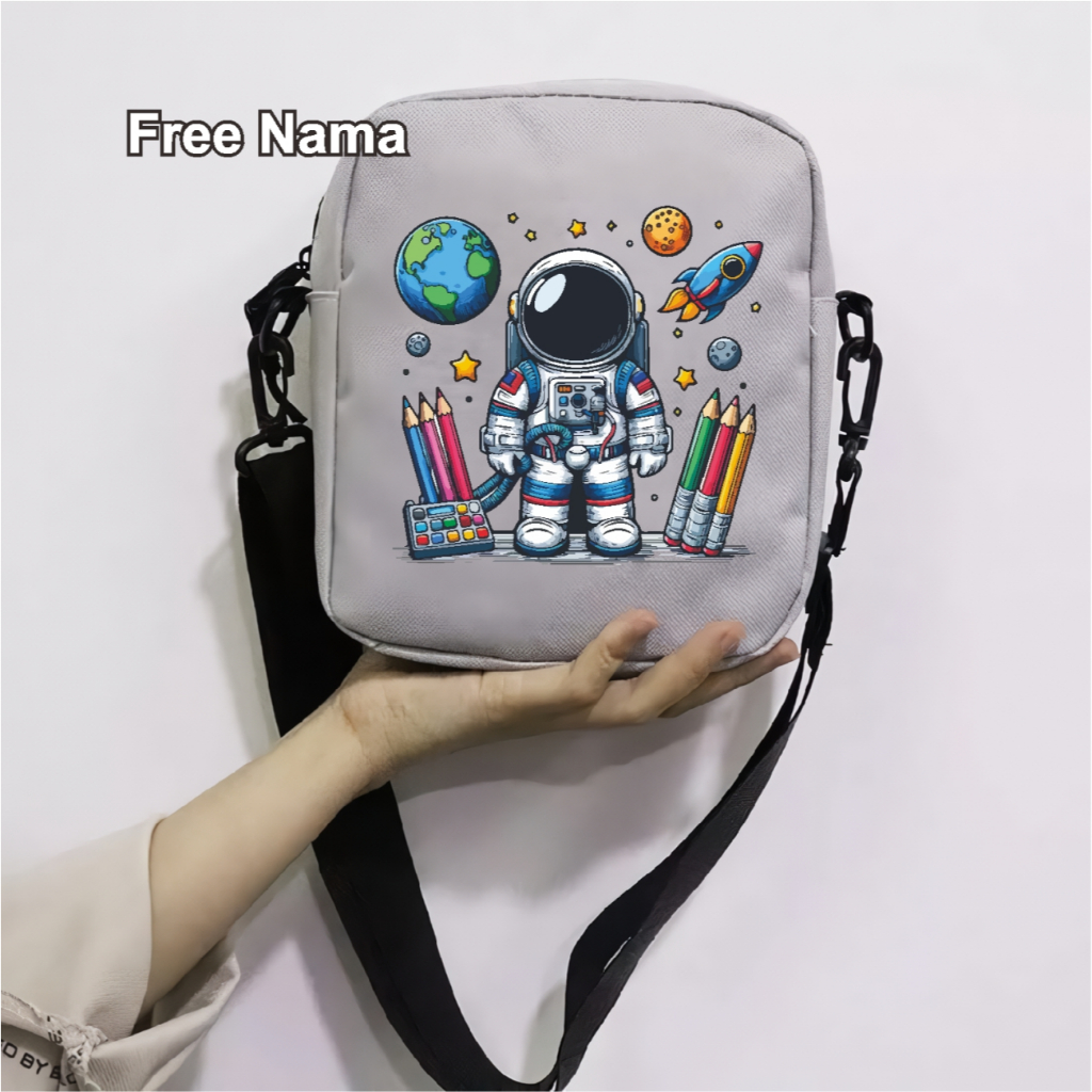 Tas Selempang Anak Karakter Astronot Slingbag Keren Laki Laki Perempuan