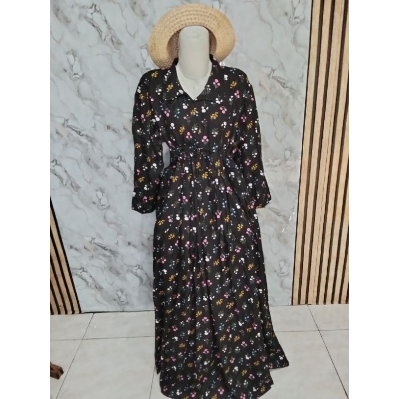 Dress Gamis Ameera Sakura Fashion Muslim Bahan Rayon