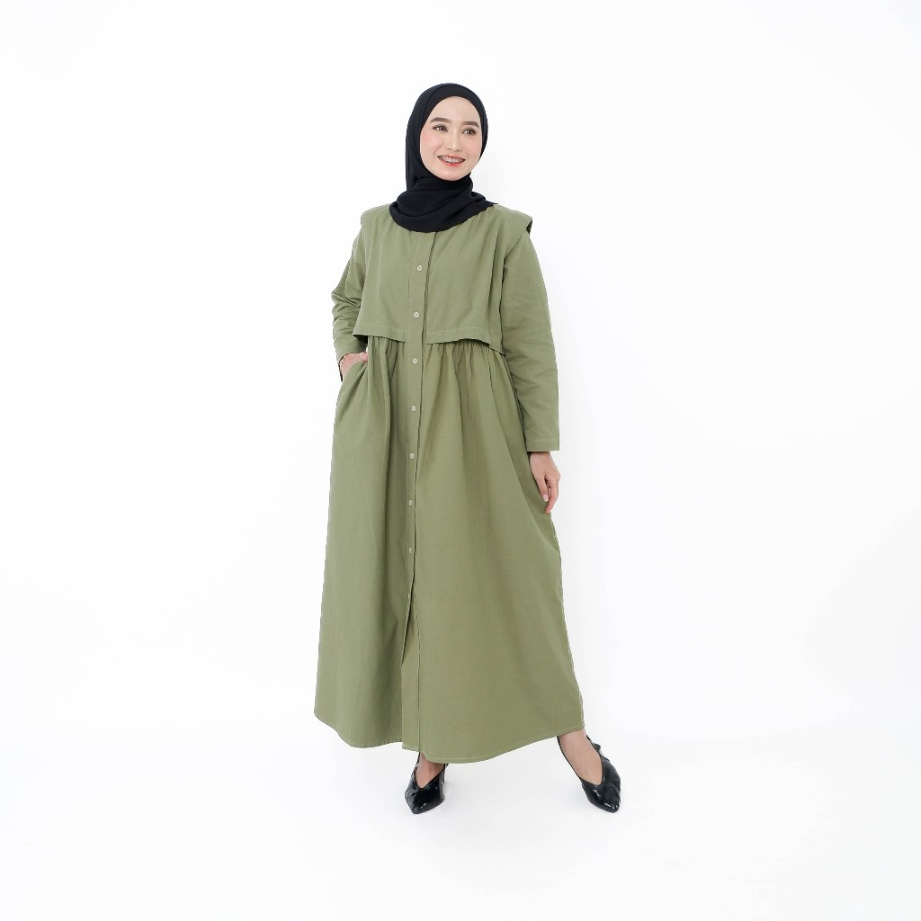 FEMMEWEAR - AURELIE DRESS | maxi dress gamis katun linen dress